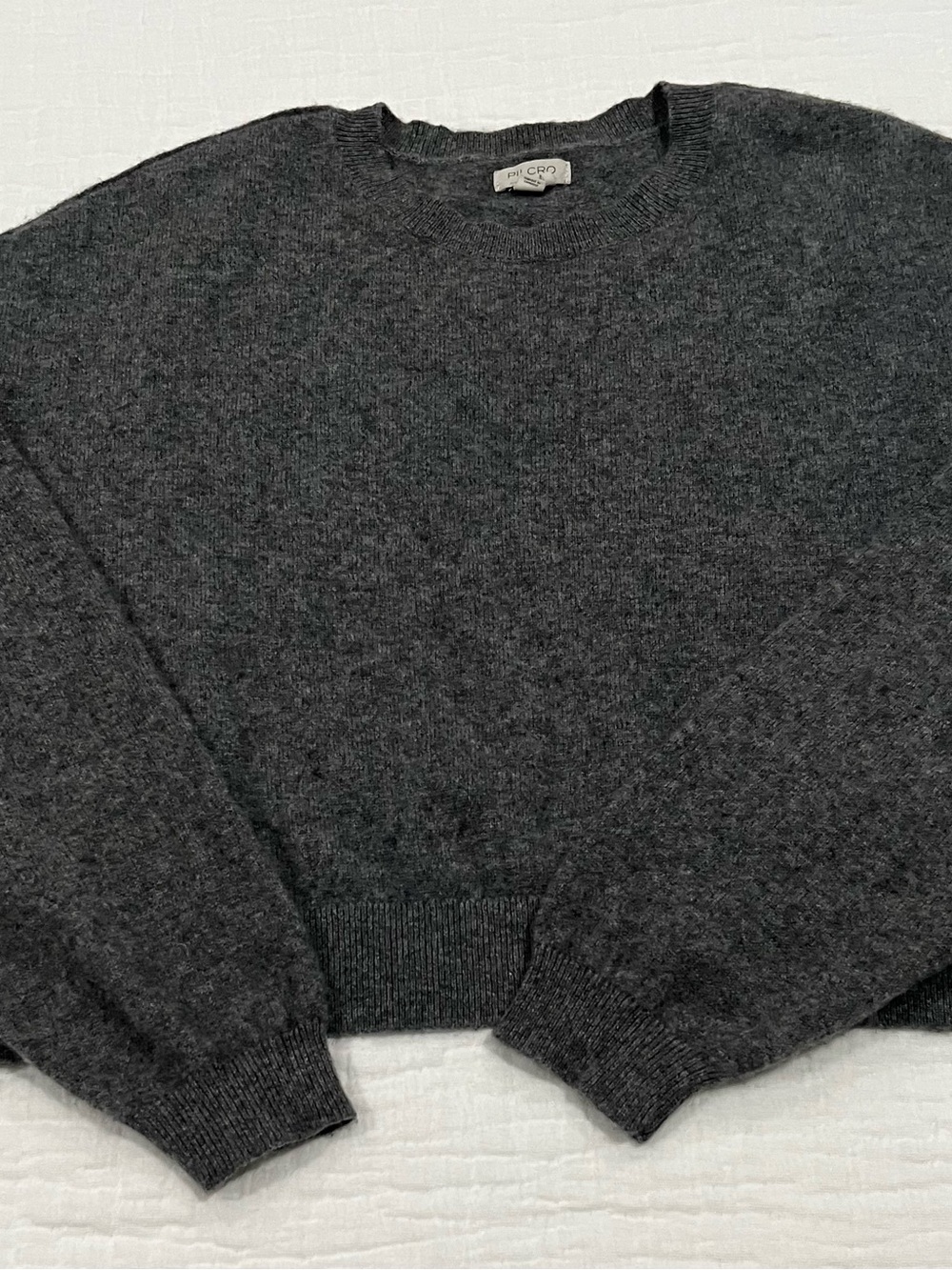 PILCRO Women’s 100% Cashmere Grey Crewneck Sweater Size M
